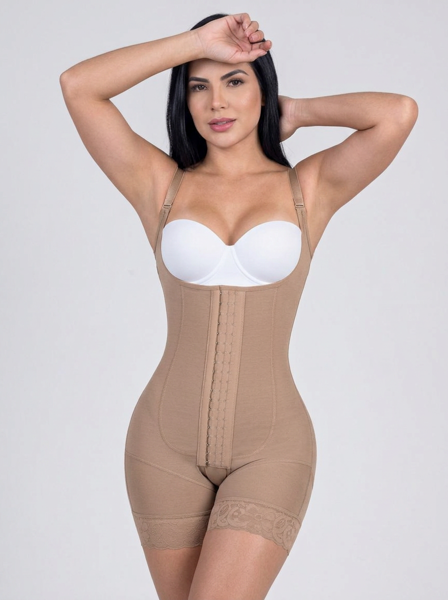 Hourglass full body shapewear body shaper with hooks for waist shaping and curve enhancement